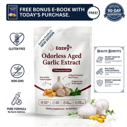 7500mg Odorless Aged Garlic Extract | High-Potency Softgels
